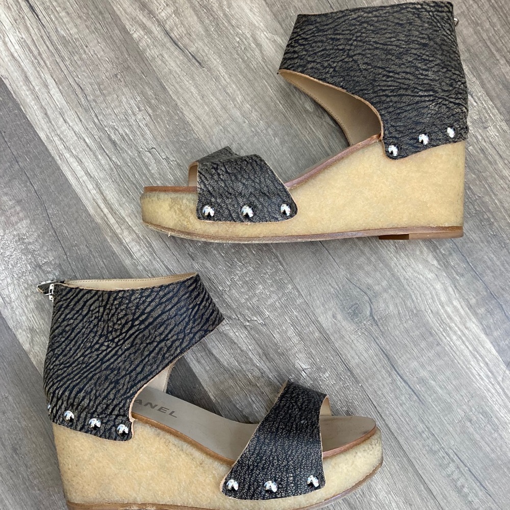 Chanel wedge shoes